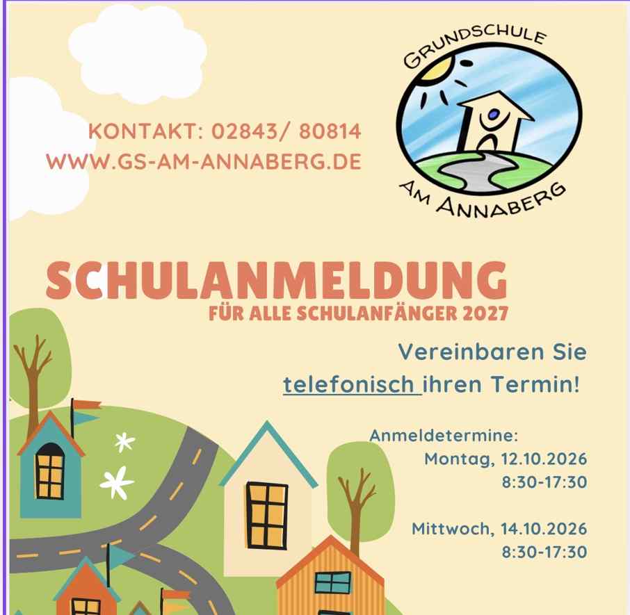 Schulanmeldung für alle Schulanfänger 2027